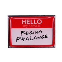 TV Show Friends Enamel Pins Hello My Name Is Regina Phalange Lapel Badge Brooch Clothing Decoration