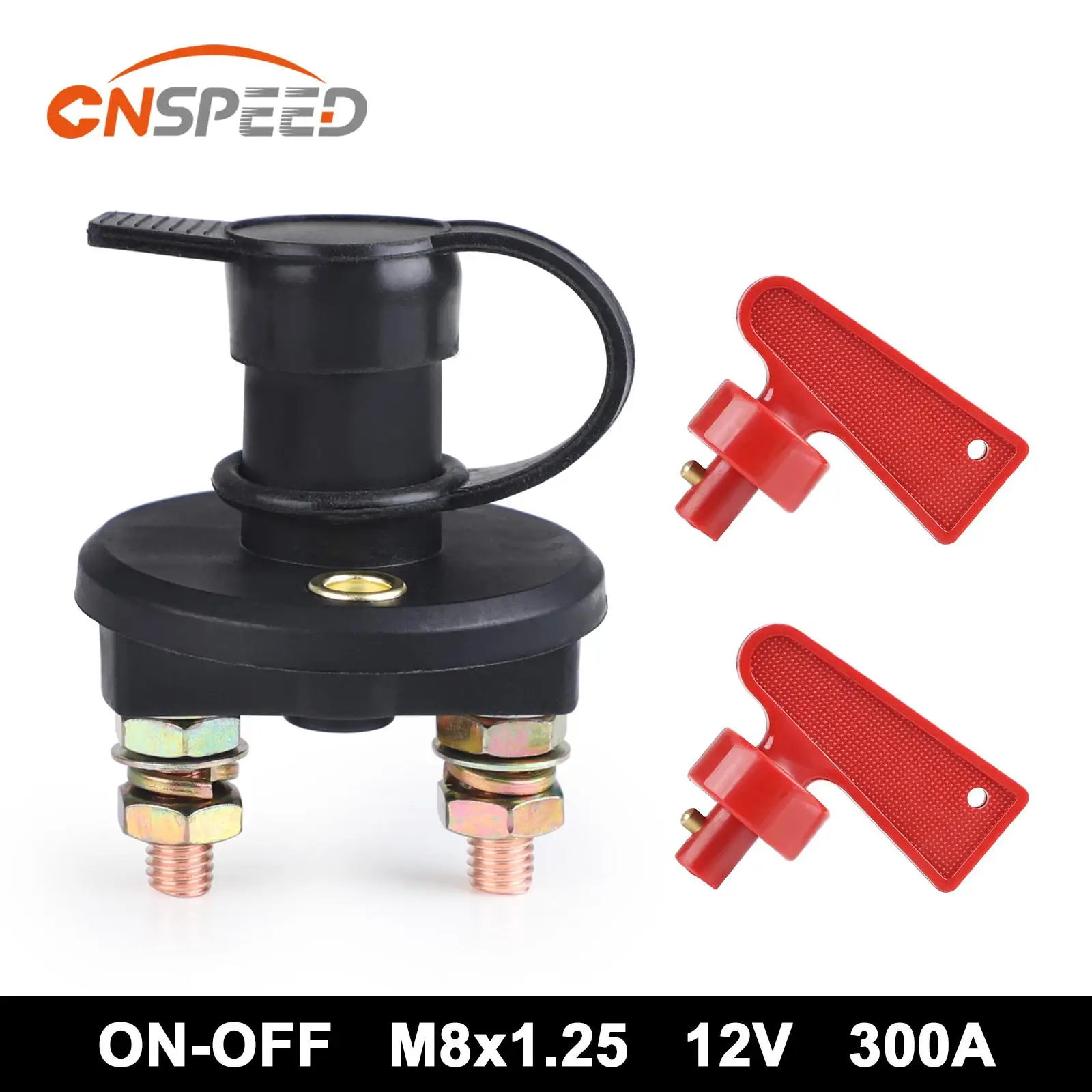

2 Red Keys Isolator Disconnector 300A 12V-24V Cut Off Battery Disconnect Switch With For Vehicle Car Truck Boat Car Kill Switch