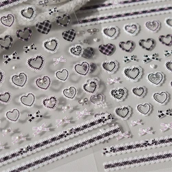 1pcs 5D Relief Kawaii Lace Nail Art Stickers Sweet Cool Japanese Lattice Nail Decoration Decals Self-Adhesive Accessories DIY
