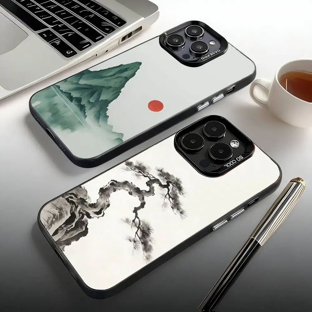 

Chinese Ink Style Phone Case For iPhone 17,16,15,14,13,12,11,Pro,Max,Plus,Mini, Air,SE Anti Fall Matte Hard Bumper