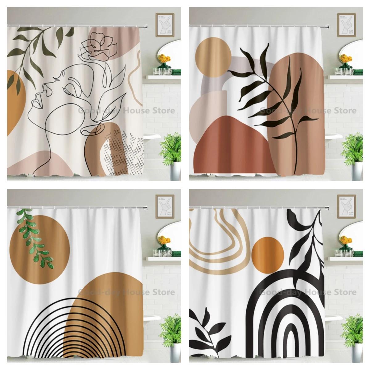 

Bohemian Bathroom Shower Curtain Medieval Art Polyester Fabric Bath Curtain Waterproof Home Decor with Hooks Cortinas 180*180cm