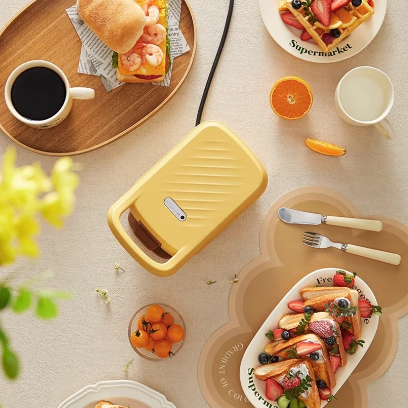 New Home Thickened Hot Press Sandwich Maker - Multi-Function Toaster, Non-stick Coating & Replaceable Baking Pans