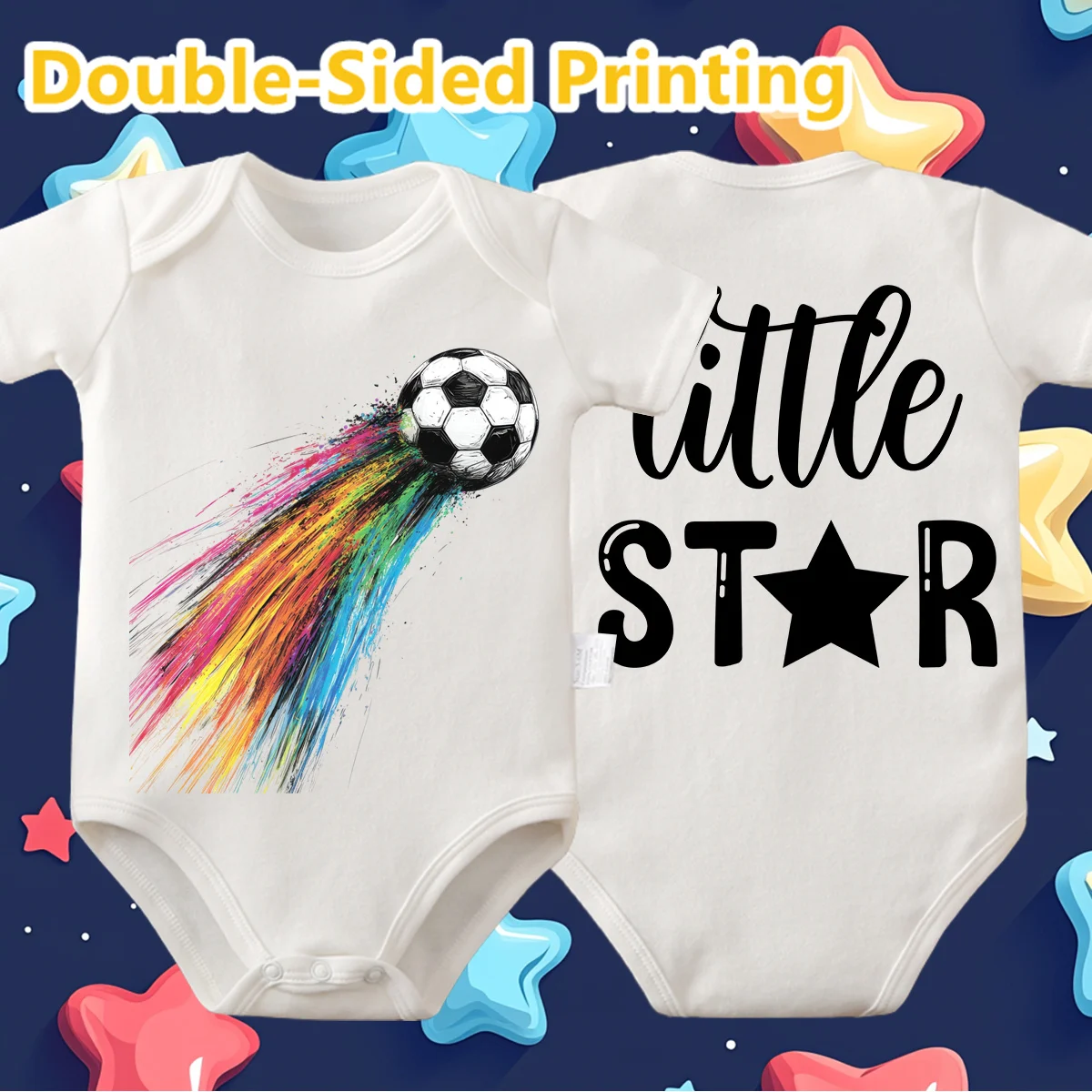 

Flame Football Double-sided Printing Pure Cotton Onesie Bodysuit Comfortable Cloths for Baby Jumpsuit for 0 To 12 Months Newborn