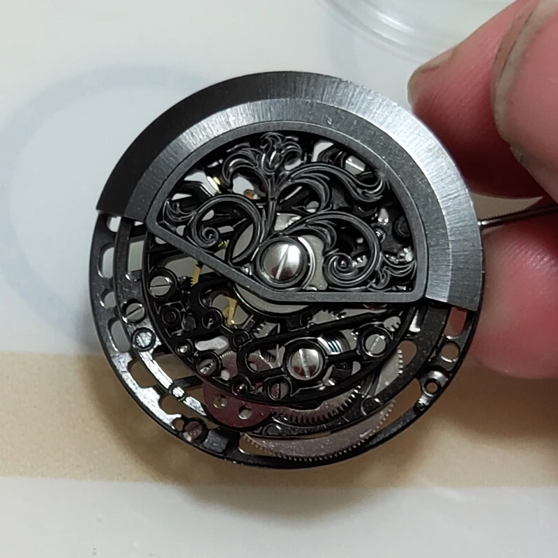 Hangzhou 7500 Mechanical Automatic Movement 75 Hour Battery Life 28800 Frequency Black White for Watchmaker