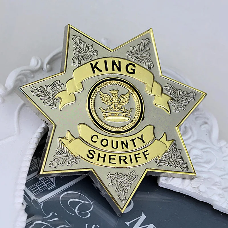 فيلم المشي الميت نفس النمط شريف شارة معدنية الوقوف طوق ظهره الديكور بروش تأثيري اكسسوارات هدية الهالوين