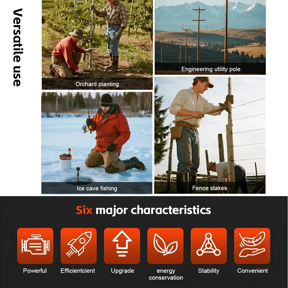 Ground Drill Petrol Hole Hole Digging Tools Drilling Machine Trenching Machine Pile Driver for Agricultural Planting Tree