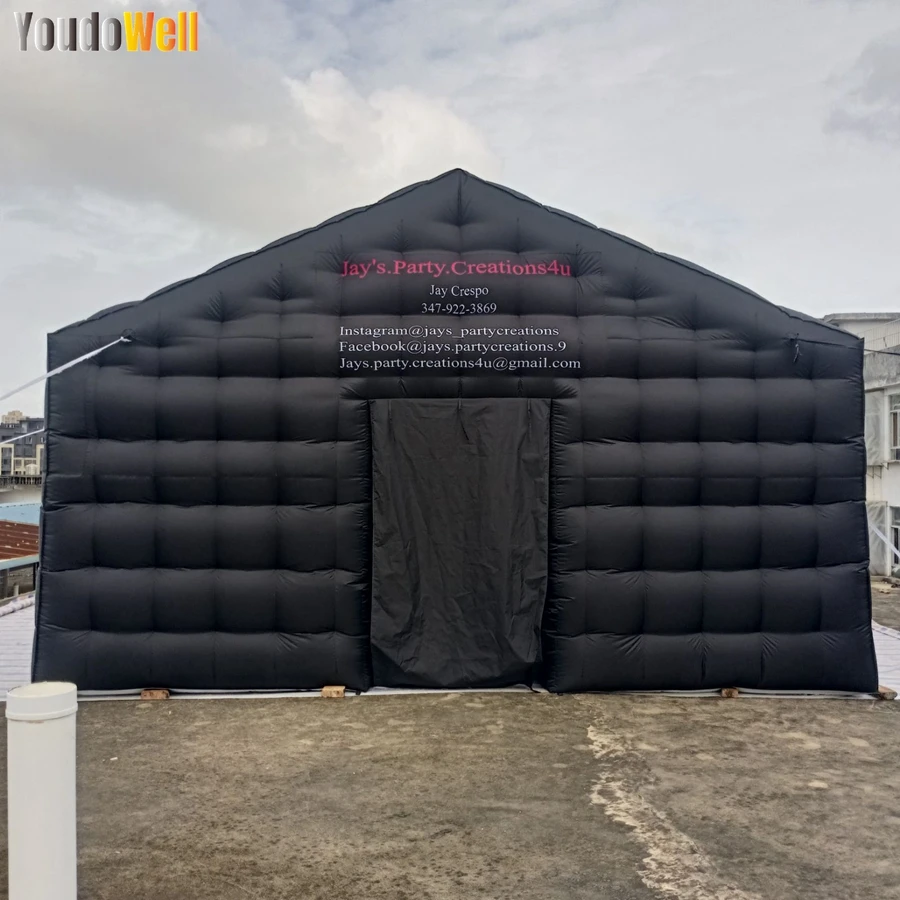 Oxford Fabric Thickened Black Inflatable Square Tent With Slope Woof Honey housed finished  For Parties Or Other Activities