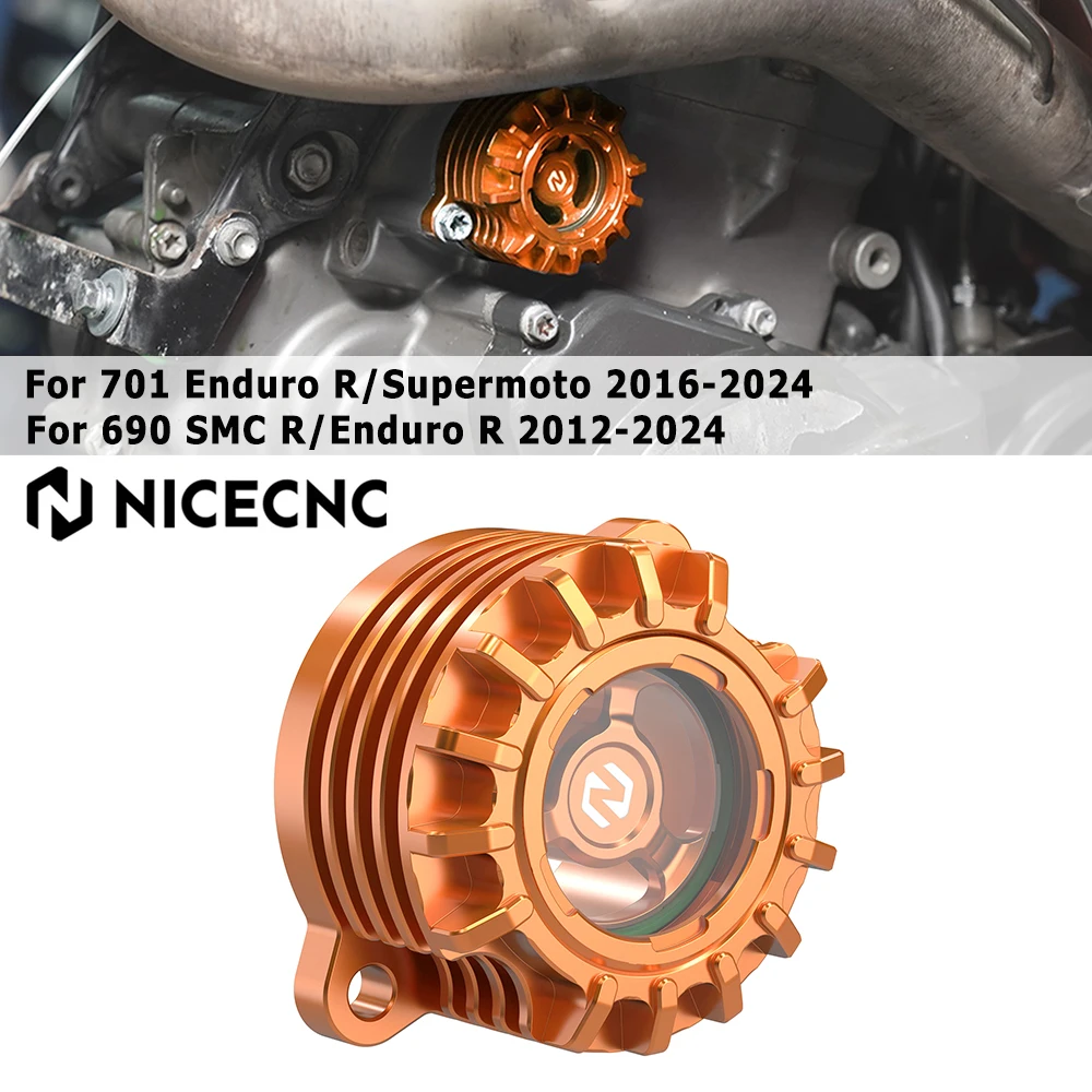 

For KTM 690 Enduro R SMCR 690 SMC R 2009-2024 Transparent Engine Oil Filter Cover For Husqvarna 701 Enduro Supermoto 2016-2024