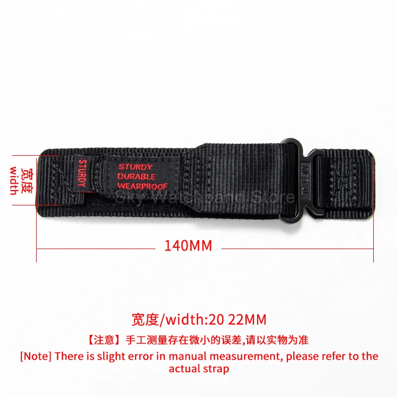 Black Gray Army Green Dark Blue Orange Nylon Watch Accessories 20 22mm for AppleWatch Moisture Wicking Breathable Skin-Friendly - view 2