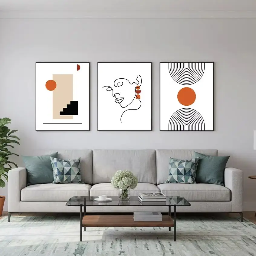 

Abstract Wall Art Line Fashion Woman Geometric Canvas Painting Modern Style Poster Prints Bedroom Living Room Wall Decor