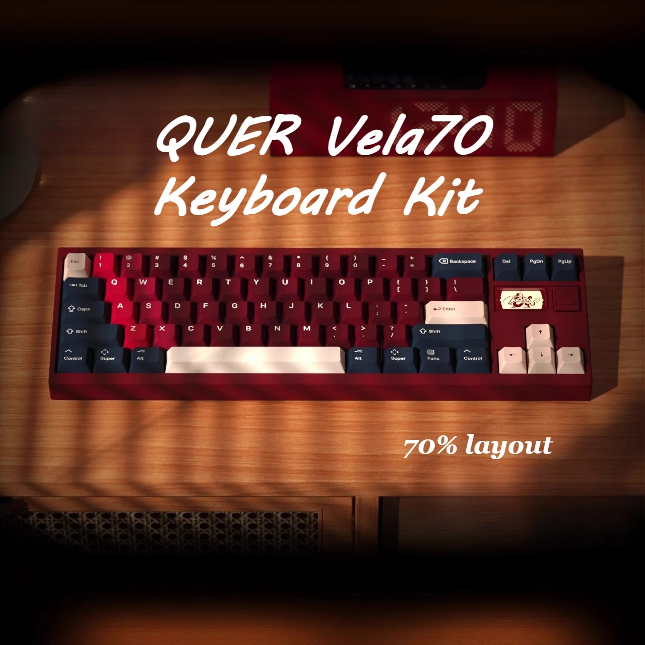 

QUER Vela70 Keyboard Kit Tri-mode/single Mode Aluminium Hot Swap with Screen Mechanical E-sports Gaming Office Keyboard Kit Gift
