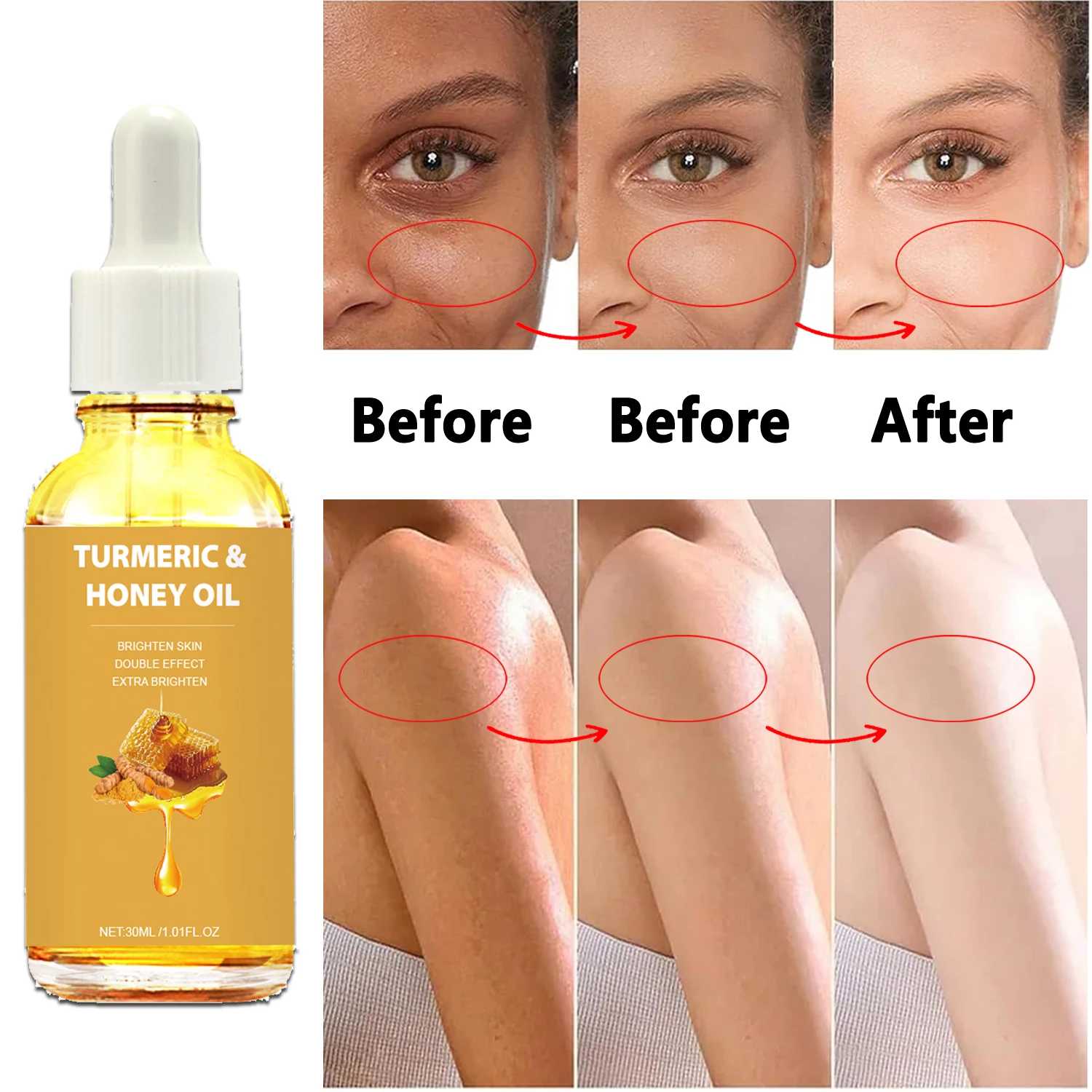 

Turmeric Honey Essential Oil Deeply Moisturizes Whitens Brightens Softens Smoothes The Body Natural Organic Essence Oil Skincare