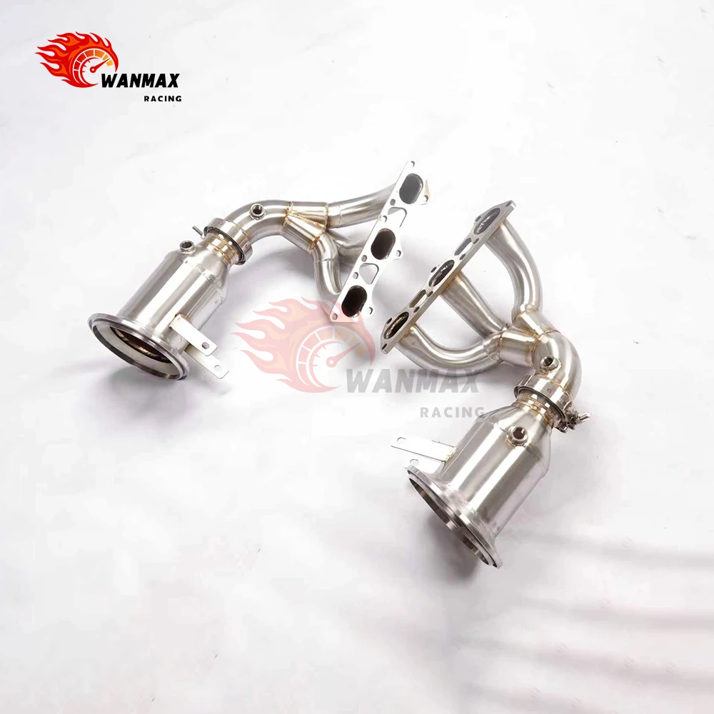 For GT3RS 2024 Stainless Steel Exhaust Manifold Headers Integrated High Flow Catalytic Converters, Direct Bolt-On