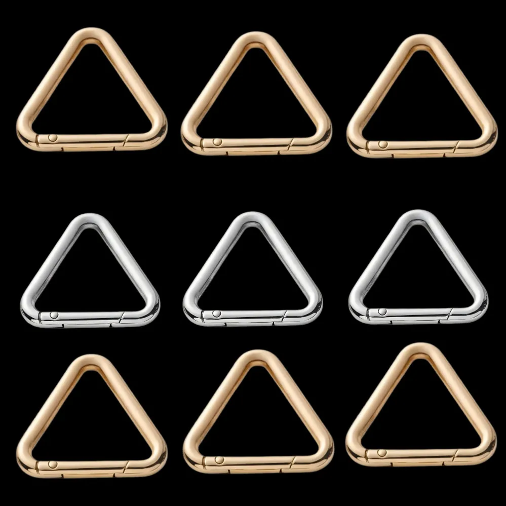 5-10PcsTriangle Spring Gate O Ring Openable Leather Bag Handbag Belt Strap Buckle Connect Keyring Pendant Key Chain Snap DIY