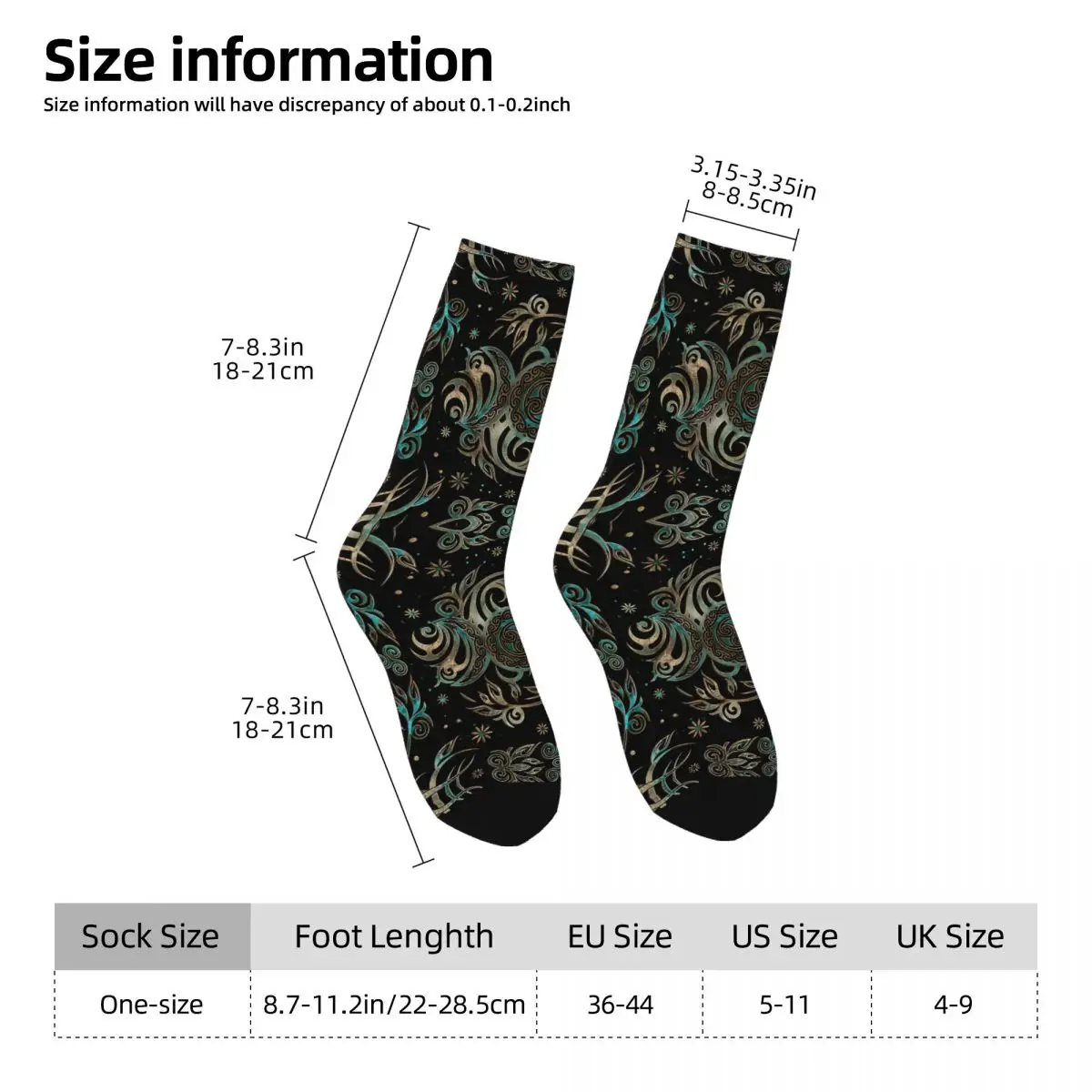 Triple Moon Shimmering Teal Socks Shopping 3D Print Boy Girls Mid-calf Sock