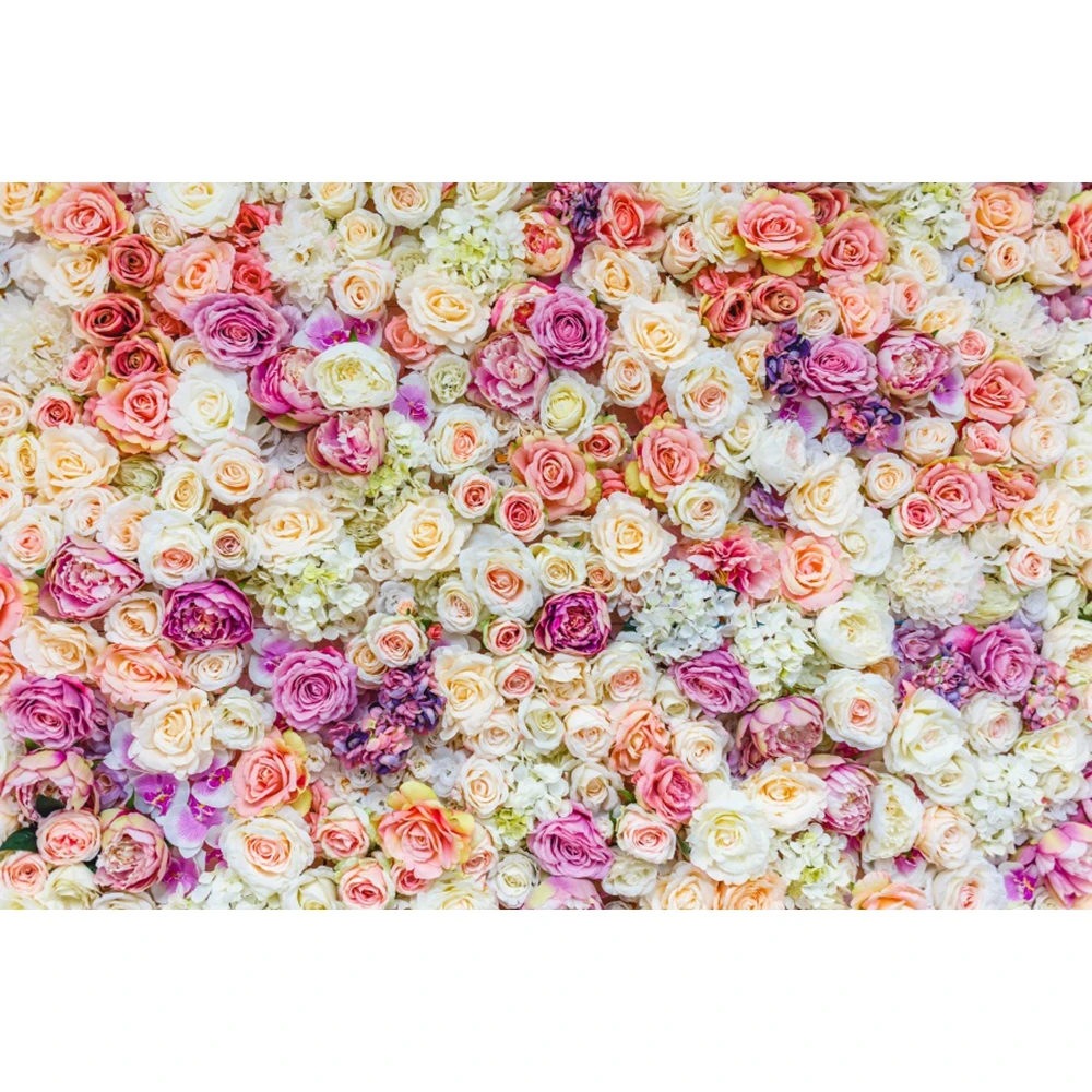 Pink Floral Flower Wall Backdrop Photography Wedding Bridal Shower Marriage Ceremony Baby Portrait Background Decor Photo Studio