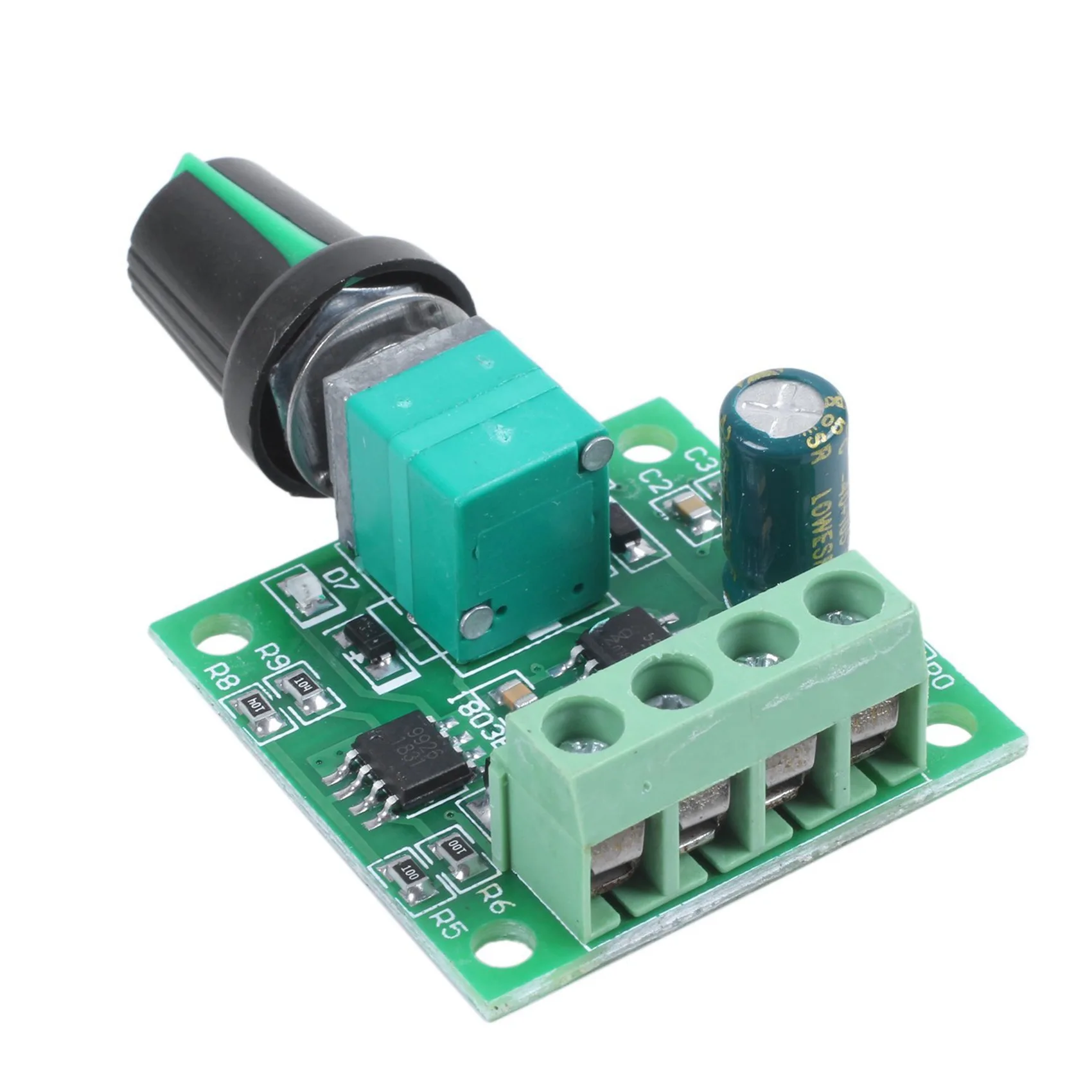 A50U 2X 1,8 V 3V 5V 6V 7,2 V 12V 2A 30W controlador de velocidad del motor CC (PWM) 1803BK interruptor de controlador ajustable