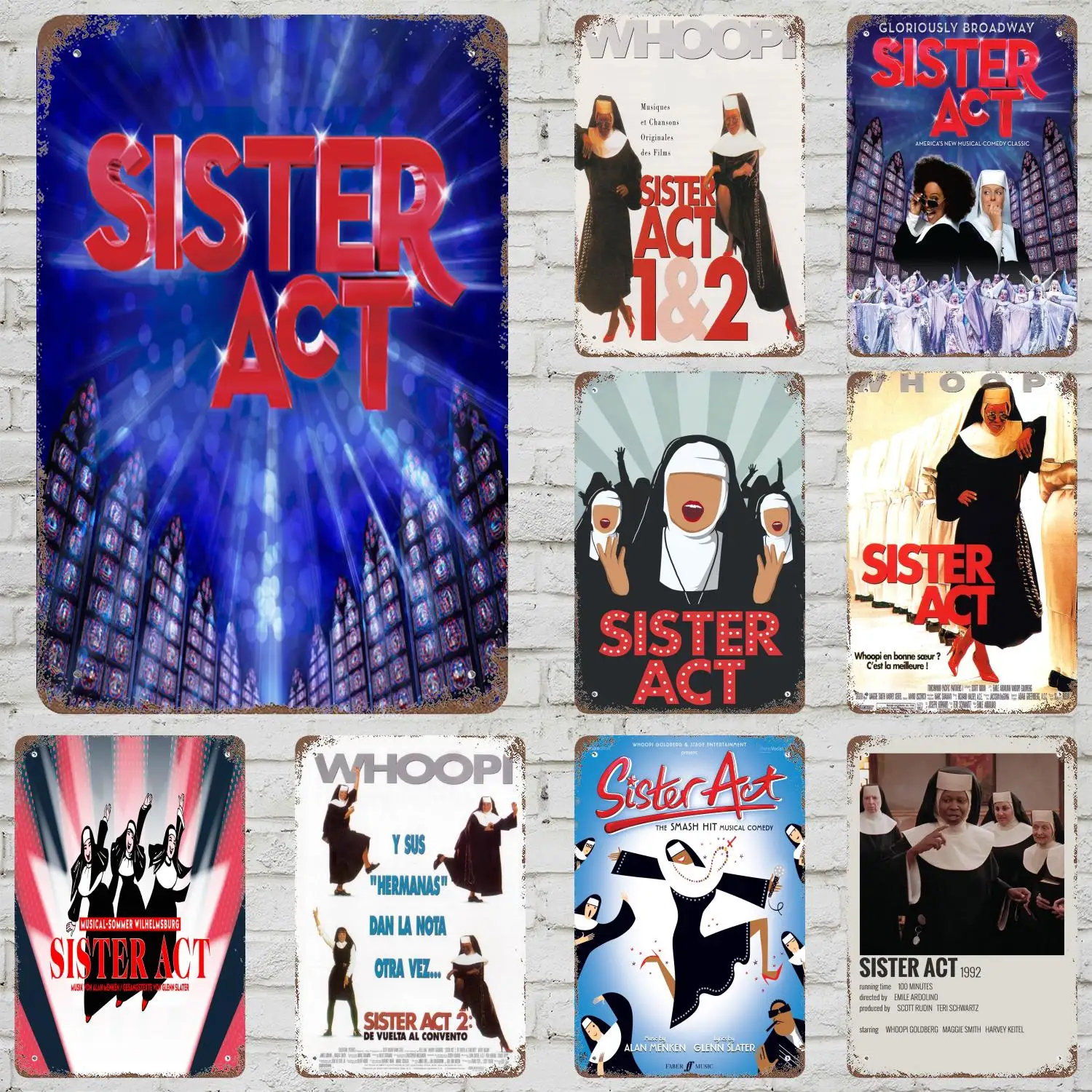 

MINISO Sister Act Decor Poster Vintage Tin Sign Metal Sign Decorative Plaque for Pub Bar Man Cave Club Wall Decoration