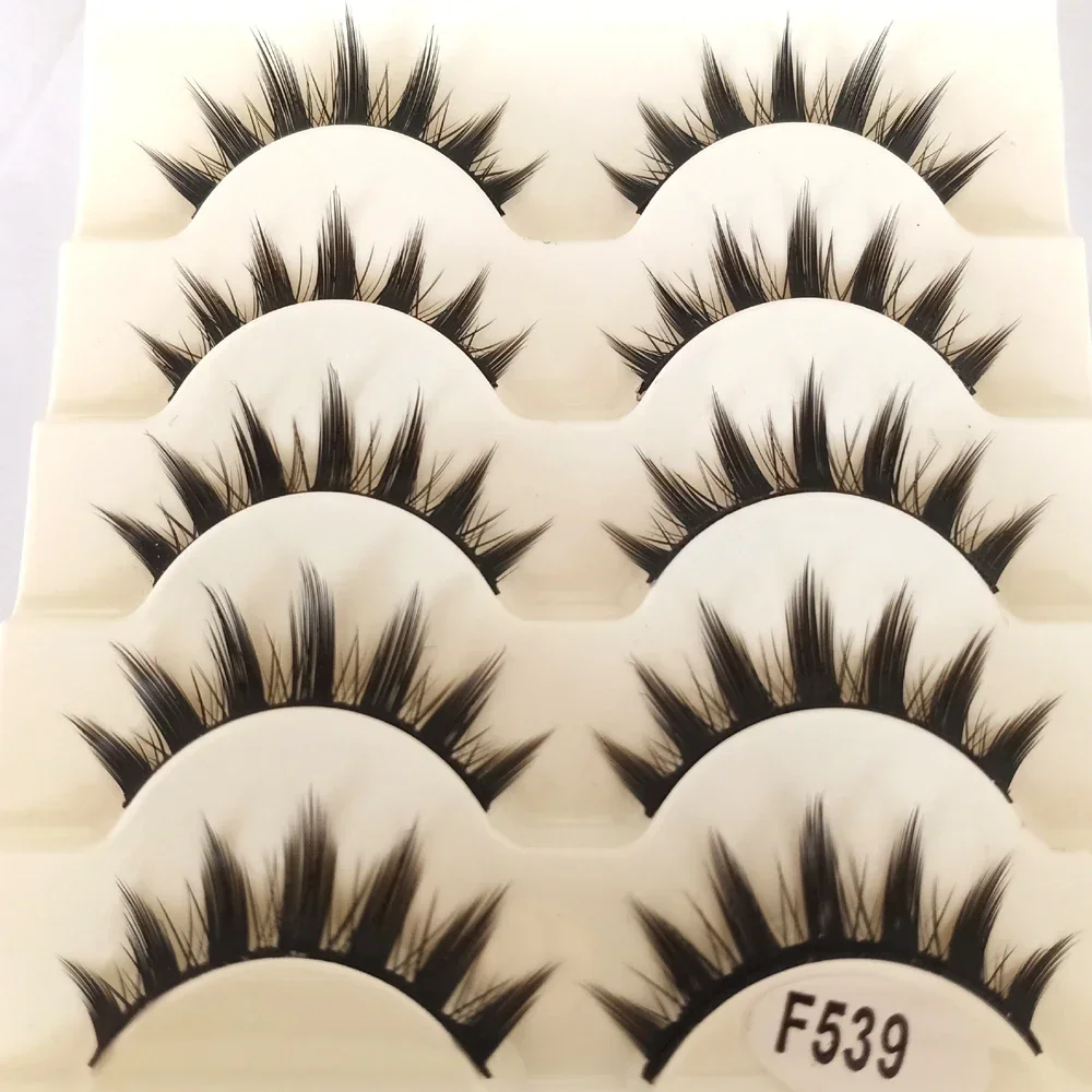 HBZGTLADCat Eye Lashes Mink Eyelashes 3D Curl Winged Natural Realistic Messy End Eye Elongated Thick False Eyelashes Soft Fake