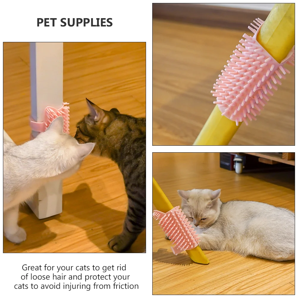 Itching Board Device Cat Comb Massager Silicone Grab Pet Scratching Nylon Rubbing Scratcher Toy