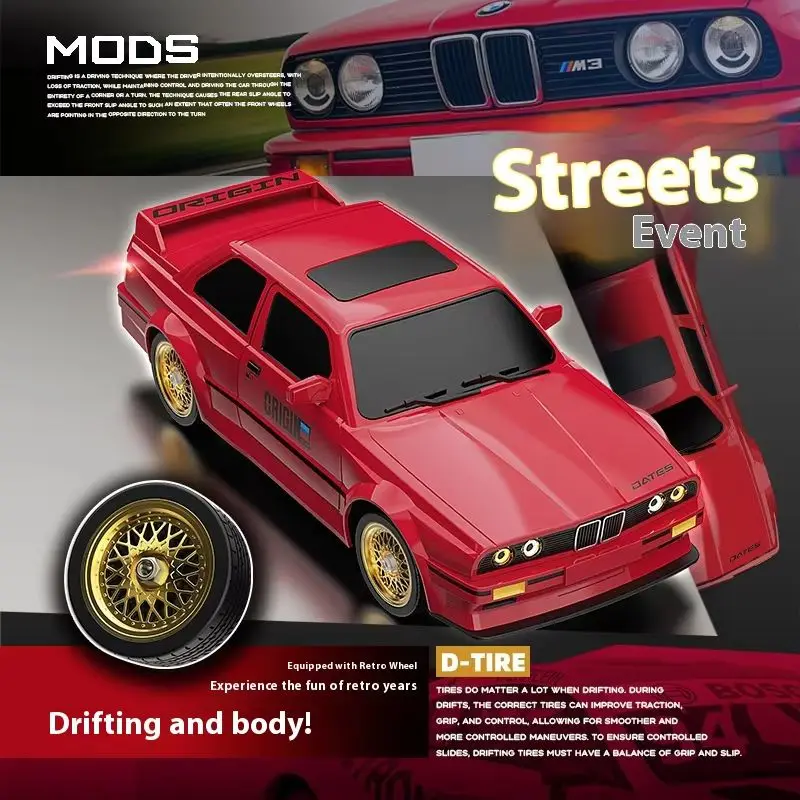 Rc Drift Car 1/16 Professional Race High-Speed 4wd Competition Charging With Lights Low Latency High Sensitivity Control