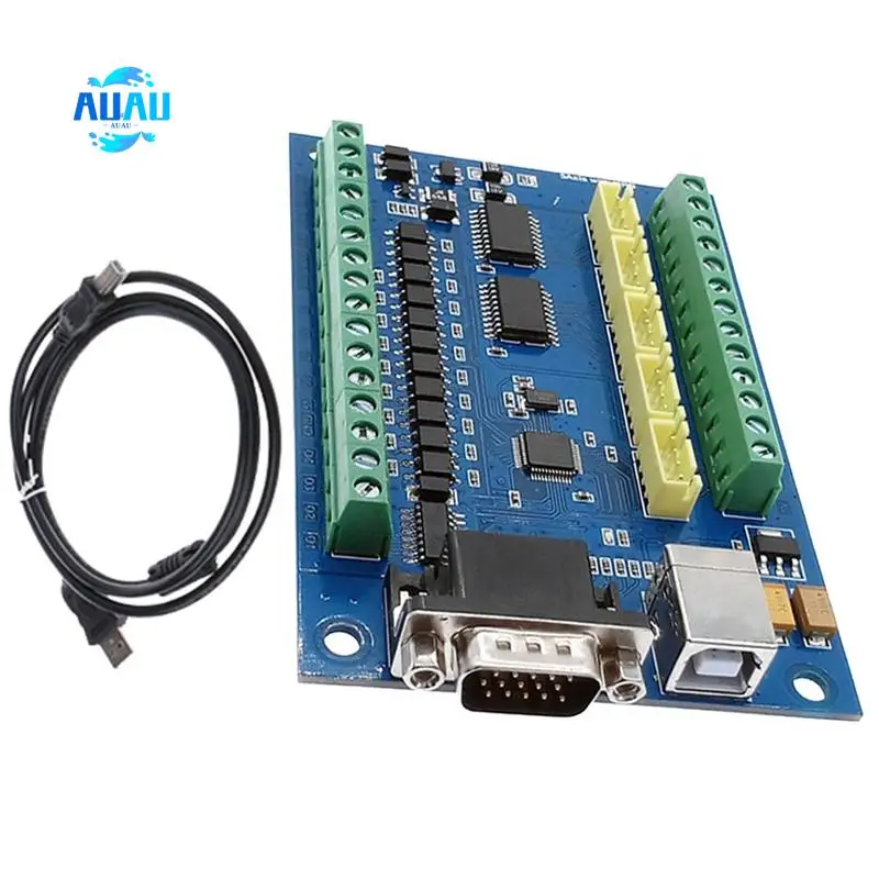

AUAU-MACH3 USB CNC 5 Axis 100Khz 12-24V Linear Motion Control Card STB5100 Breakout Board