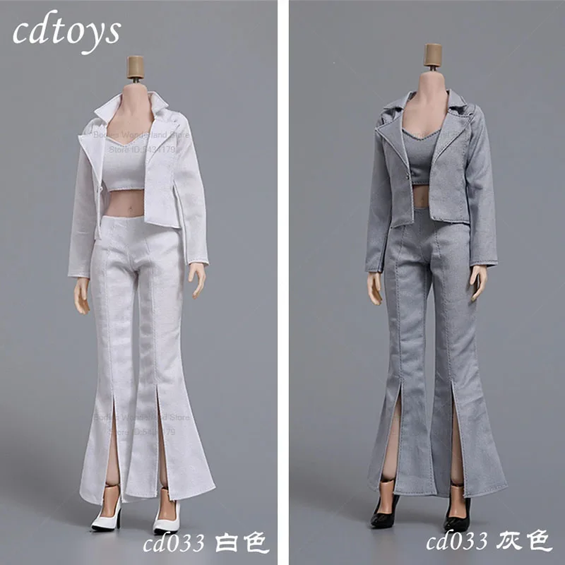 In Stock Cdtoys Cd033 1/6 Scale Professional Suit Strapless Vest Casual Coat Micro Flared Pant Set Fit 12'' Action Figure Body