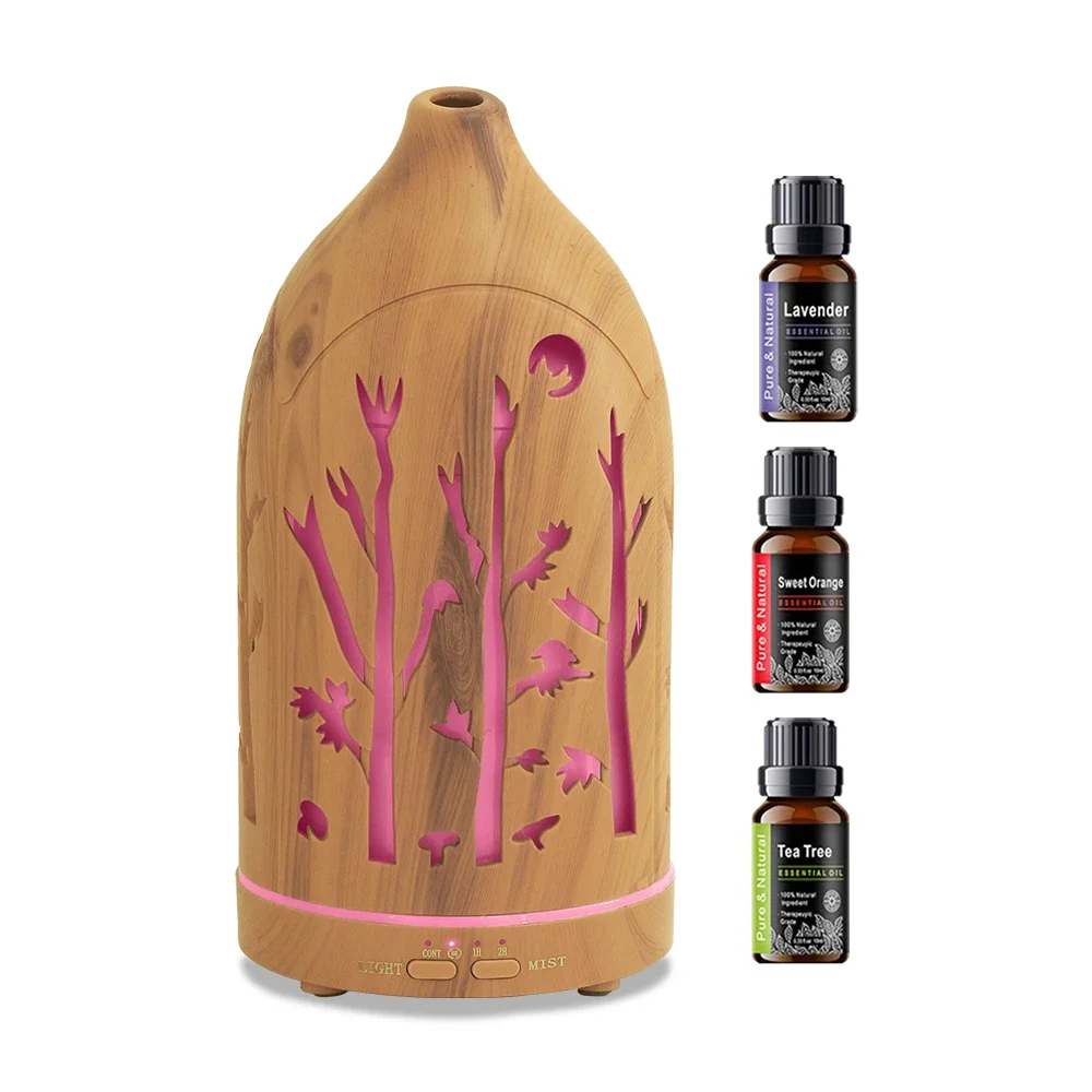 

Ультразвуковой диффузор эфирного масла, 7-цветная светодиодная подсветка, автоматическое отключение, тихий шепот