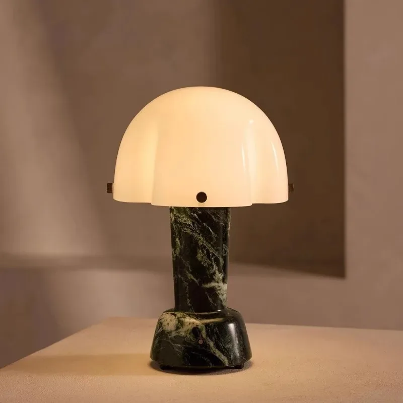 

Nordic light luxury desk lamp creative personality 2025 new bedroom bedside lamp modern simple villa study mushroom lamp