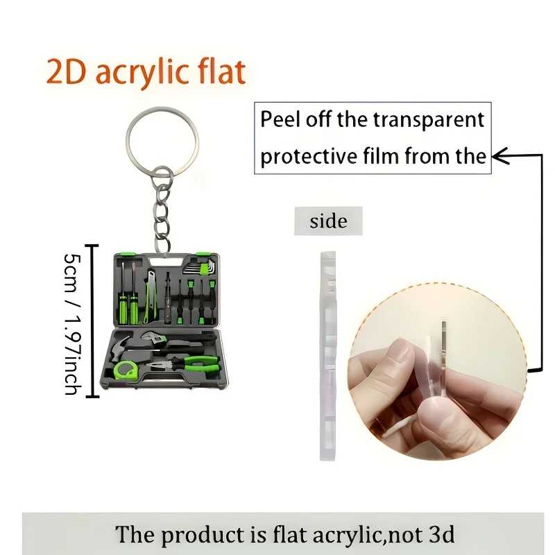 2D Plane Repair Toolbox Keychain – Car Keys, Backpack, Office, Party, Phone, Gym Bag, Luggage, Home Keys, Commemorative Gift