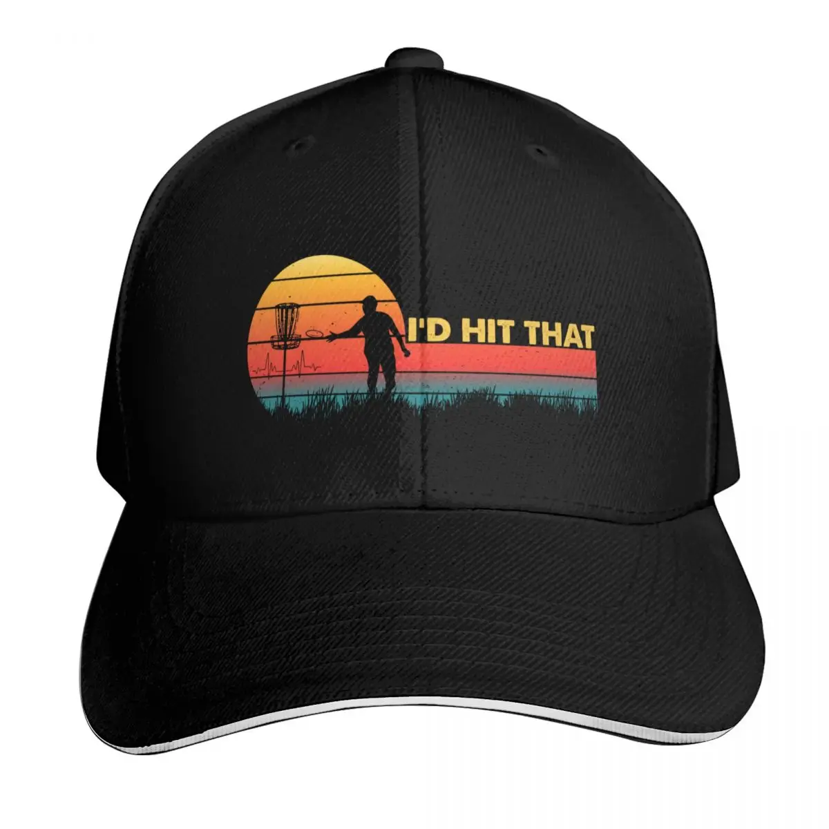 Disc Golf Retro Baseball Cap Quick Dry Performance Cotton Twill Breathable Contrast Two Tone Brim