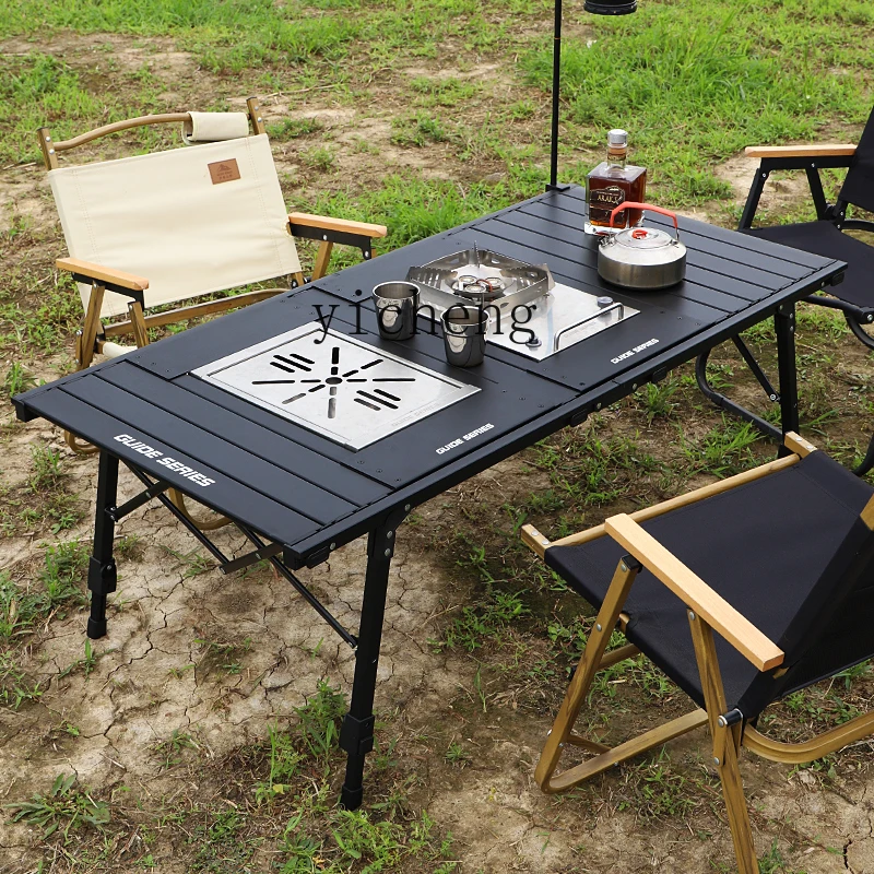 

FY outdoor camping folding table lifting picnic table camping egg roll table