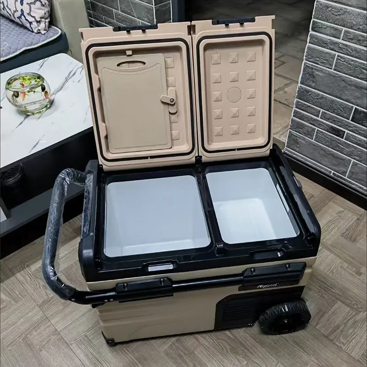 Dual Zone Car Refrigerator - Compressor Cooled Refrigerator and Freezer, 12V/24V DC and 110V-220V AC