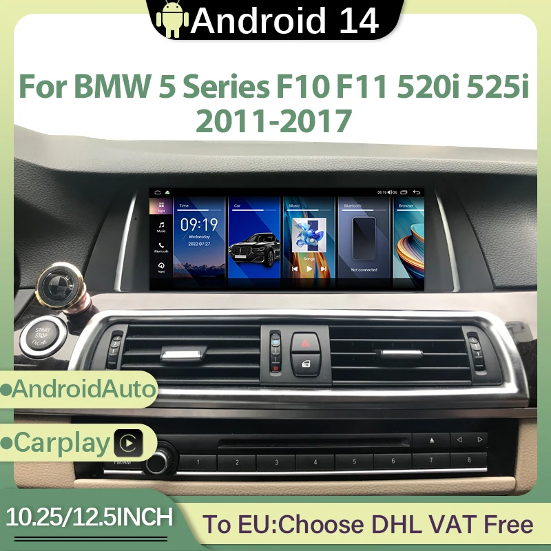 

Android 14 MTK8581 10.25" 12.5" Multimedia Stereo Player Carplay For BMW 5 Series F10 F11 520i 525i 2011-2017 GPS Navigation