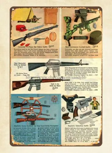 unique wall art 1967 Toy Gun Rifle Marauder  Marx metal tin sign