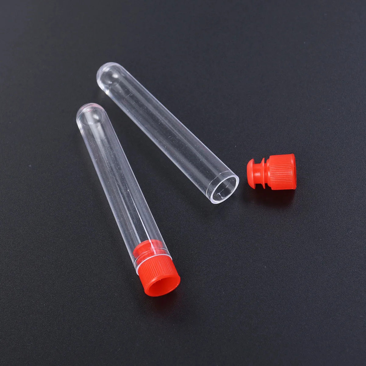 50 قطعة 12X60 مللي متر أنبوب اختبار البلاستيك حاوية واضحة للسفر غسول هلام تخزين زجاجات صغيرة مختبر تجربة أنبوب