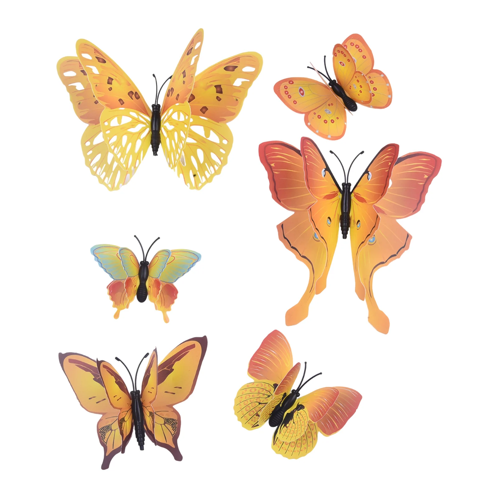 12Pc Mixed 3D Crystal Butterflies Wall Stickers Double Layer Creative Butterflies For Home Decor Kids Room Decor Art Wall Decals