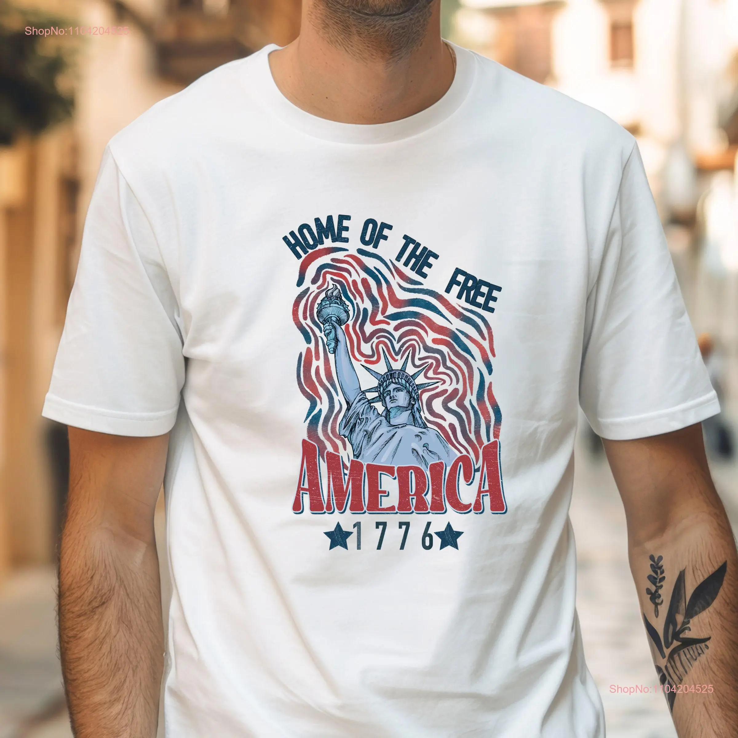 Home of the Free America 1776 T Shirt Patriotic 4th July Independence Day USA celebrations Fourth long or short sleeves