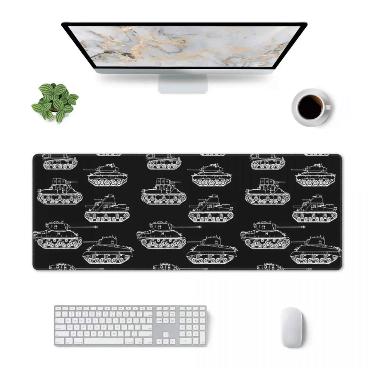 Large Mouse Pad US Tanks Of World War II Gamer PC Laptop Mats Keyboard Carpet Computer Gaming Office Accessories Desk Mat