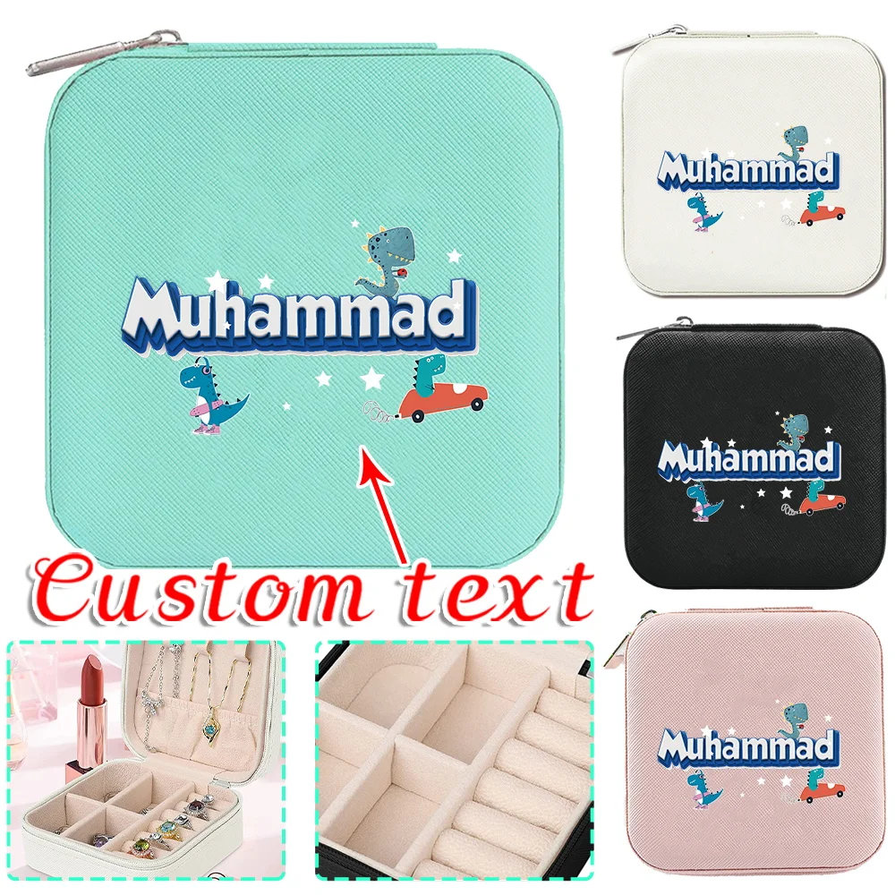 Customized Name Portable Jewelry Box Large Capacity Necklace Earring Box Travel Storage Jewelry Box Customized Product