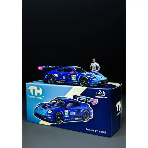 In Stock Trends Hobby TH 1:64 Porsche 911 GT3 R -2025 LeMans 24H LMGT3 #90 Alloy Die Cast Car Model Collection Gift