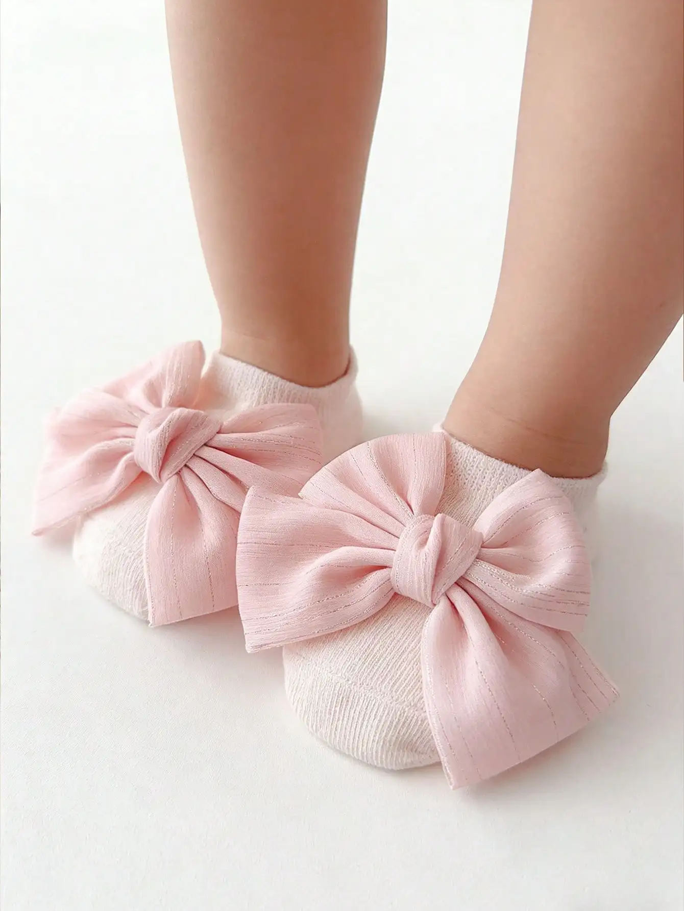 4Pairs 0-1Y Newborn Baby Girls Big Bow Cotton Non Slip Ankle Socks Infant Indoor Floor Walking Anti-Skid Baby Shower Gift Socks