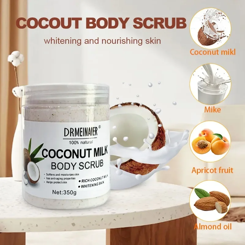 500g Face Exfoliating Organic Shea Butter Massage Cream and Coconut Scrub Cream Nourishing Whitening Body