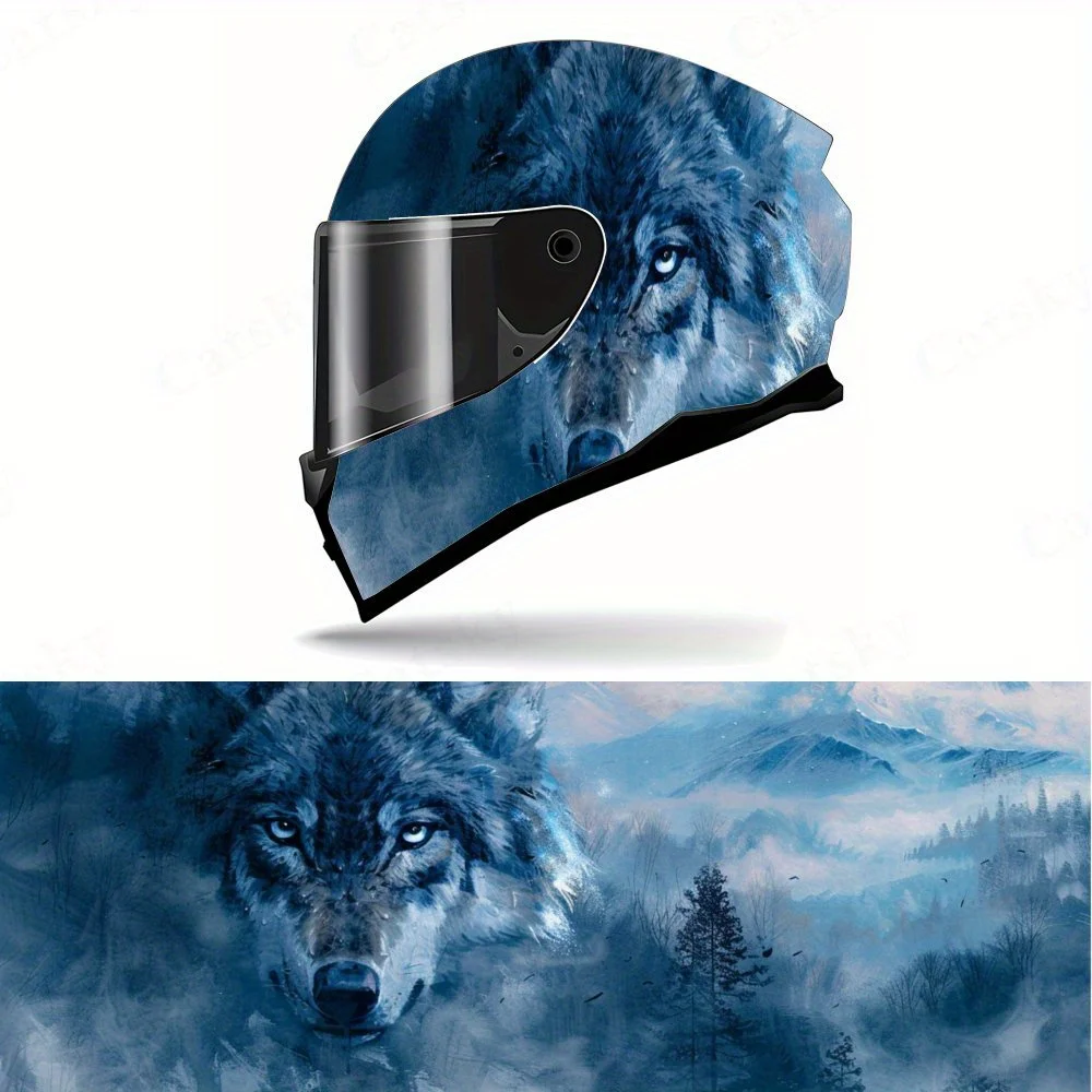 

Наклейка на мотоциклетный шлем Blue Forest Lone Wolf Design, водонепроницаемая самоклеящаяся виниловая наклейка на шлем, подарок для мотоцикла L