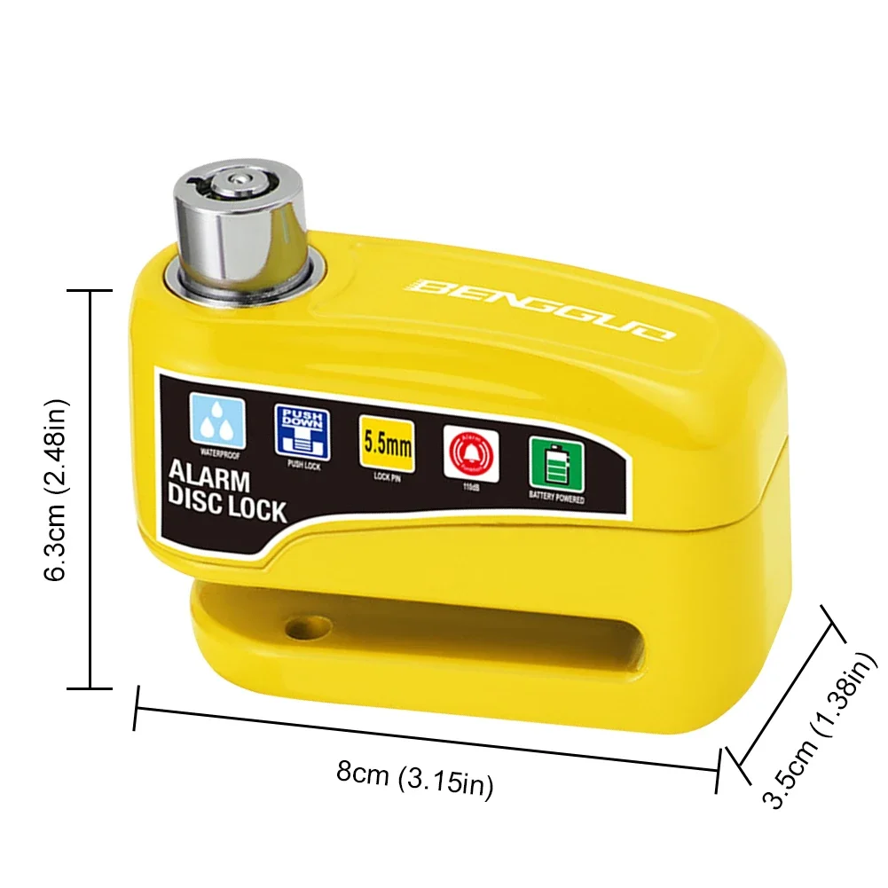 Motorcycle Alarm Wheel Disk Brake Lock with Keys Bicycle Alarm Disc Brake Electric Lock Waterproof for Bicycle Motor Scooter view 6