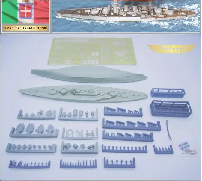 OSTRICH - Model TM70007FH 1/700 Scale WWII Regia Marina Battleship Conte Di Cavour Full Sole