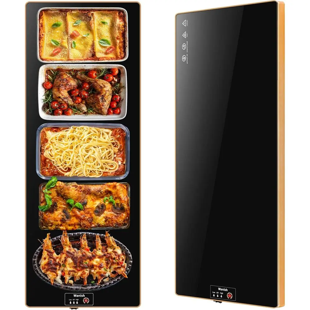 

Сверхдлинный электрический подогреватель пищи 40x12, с плоским и полным охватом нагревательной поверхности, коврик для подогрева еды с 2 режимами температуры