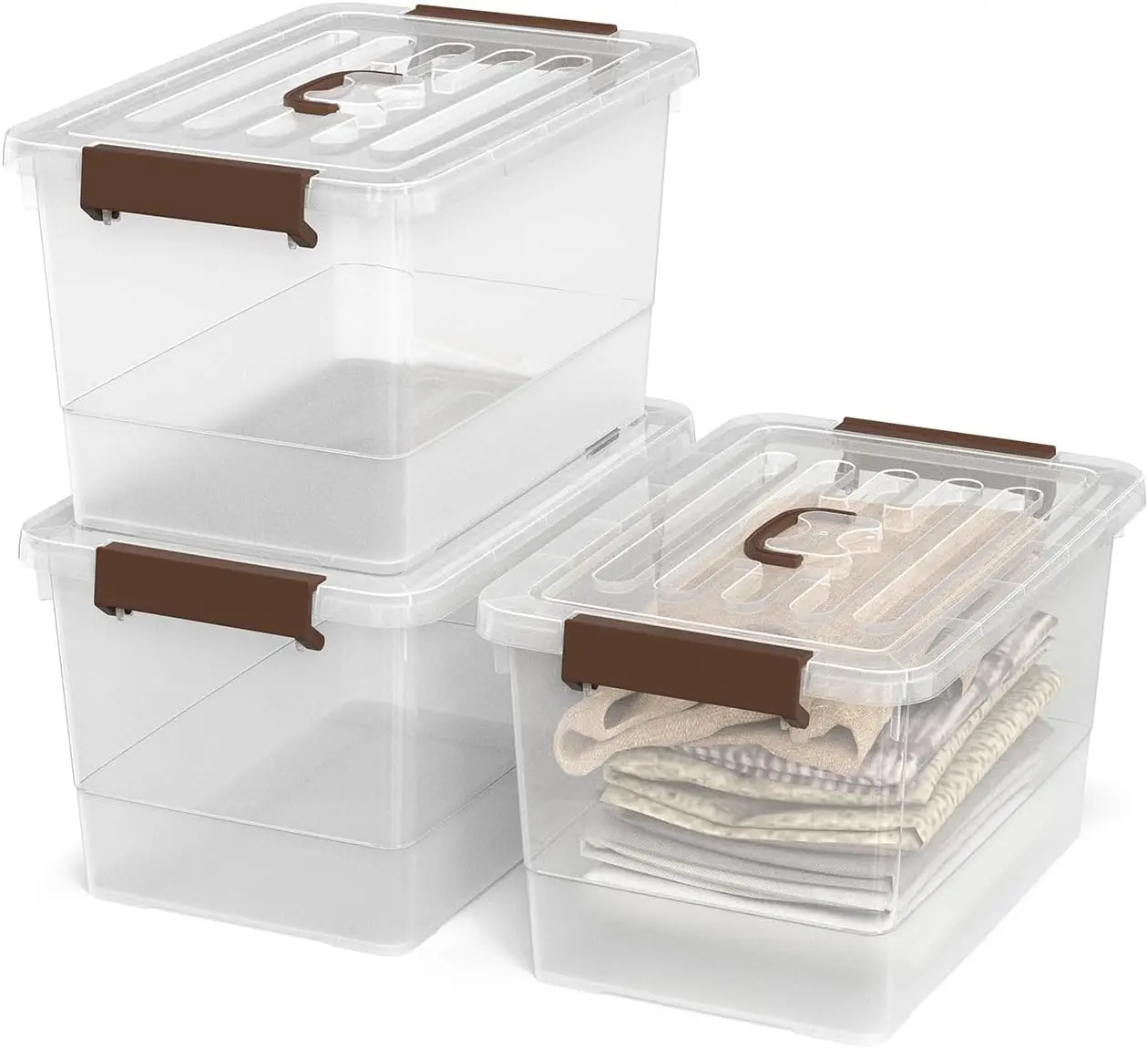 

17 QT Plastic Storage Bins with Lids Large Stackable Storage Containers for Organizing Clear Storage