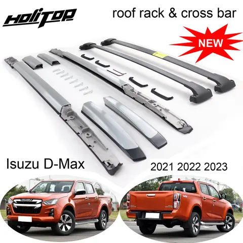 이스즈 D-MAX D Max Dmax 2021 2022 2023, 두꺼운 디자인의 OEM 모델 루프 랙, 루프 레일 및 크로스 바, 200kg 하중, 무료 드릴 구멍