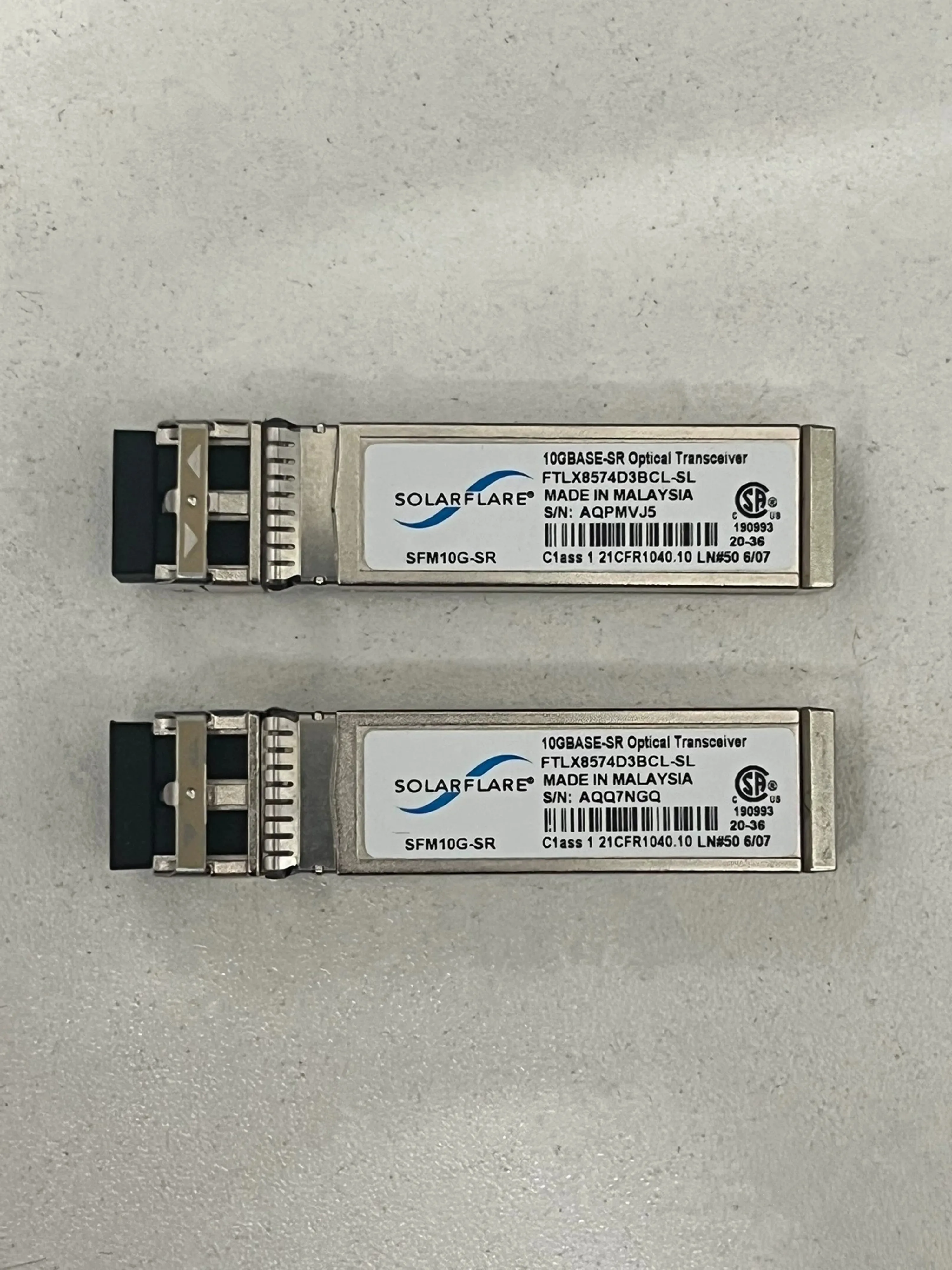 Solarflare 10G SR Transceiver FTLX8574D3BCL-SL SMF10G-SR 10GBASE-SR Solarflare SFP Kartu Jaringan Optik Serat